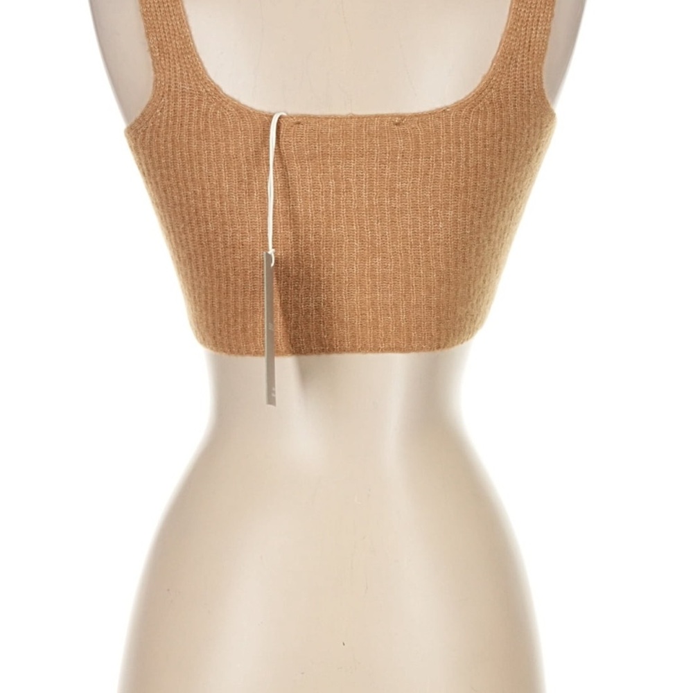 Everlane Size XS Ribbed Cropped Sweater Tank in Camel Wool Yak Hair Blend - Picture 8 of 9